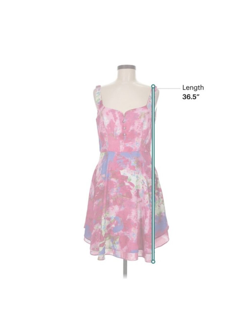 Esteban Cortazar Cocktail Dress Size 8 Pink Floral Fit Flare Watercolor Coquette - Picture 5 of 7
